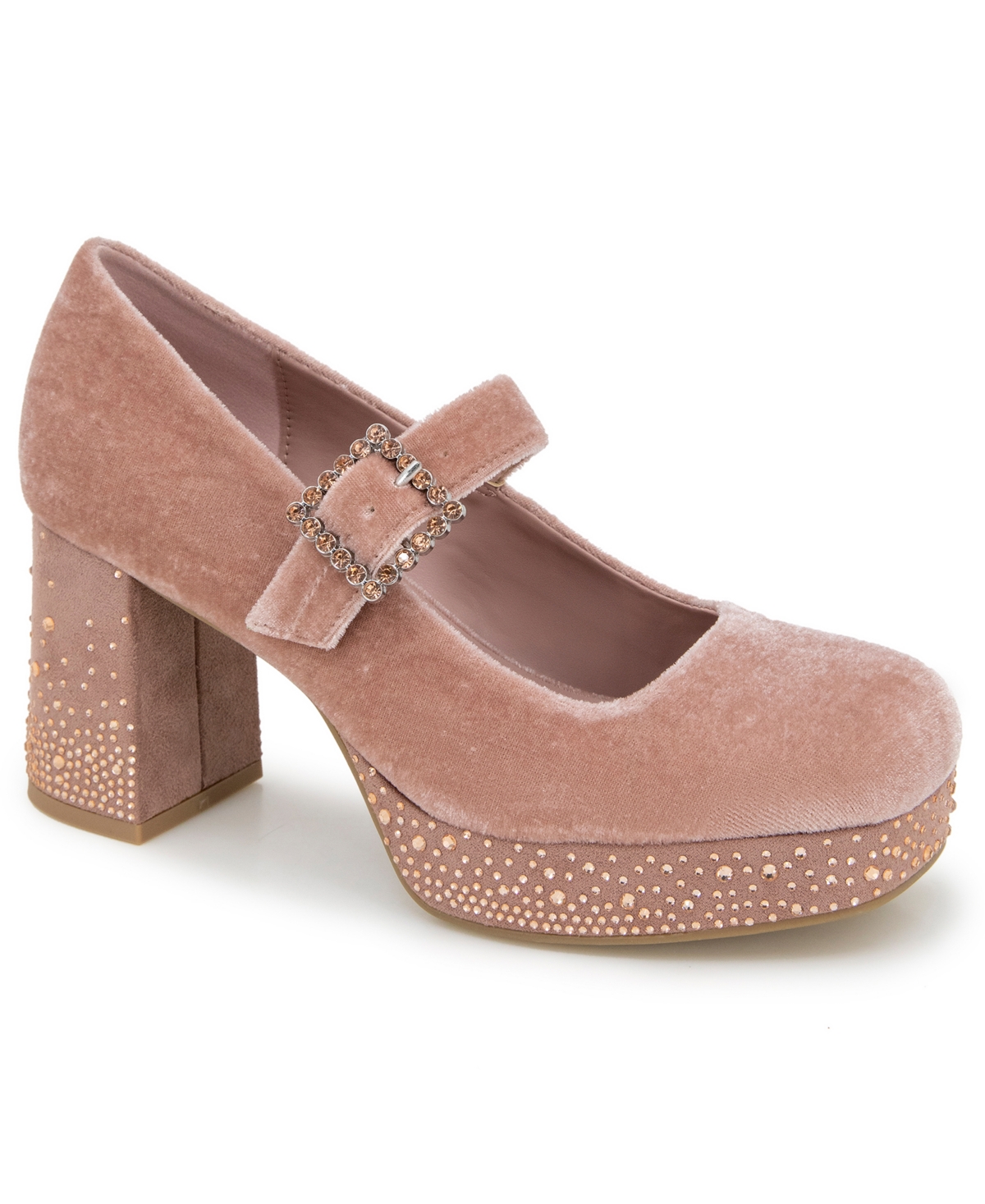 Kenneth Cole Reaction Klair Jewels Platform Mary-jane Pumps In Pink