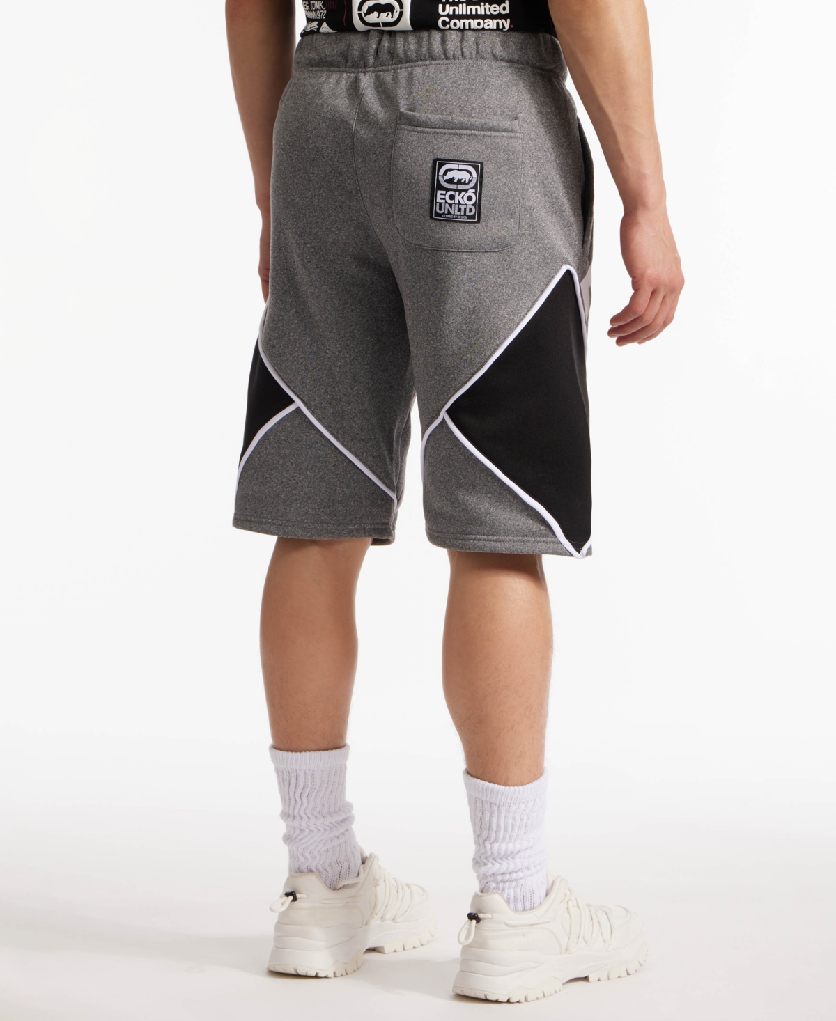 Ecko Unltd Men's Indented Fleece Regular Fit Shorts In Gray