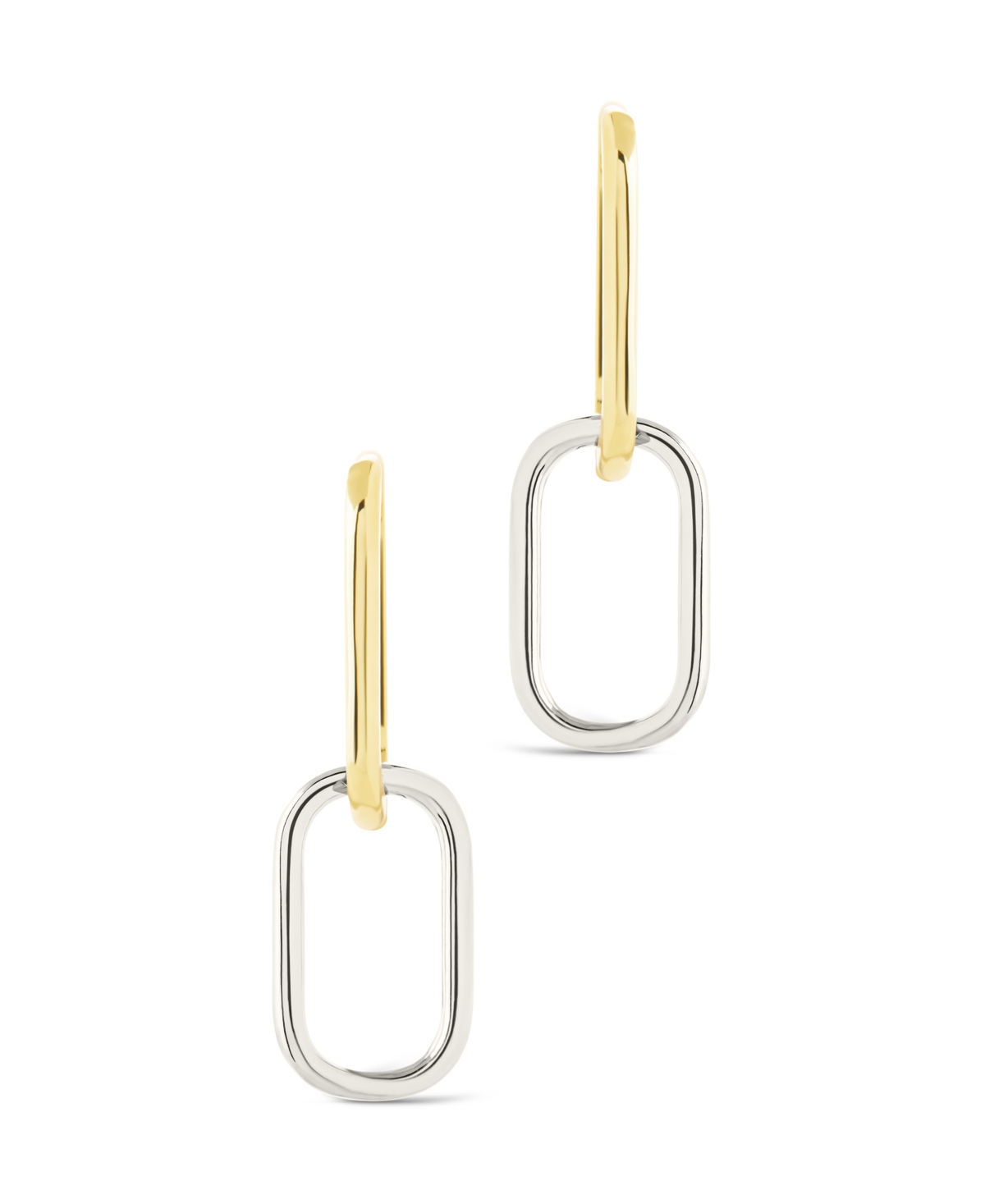 Sterling Forever Raleigh Link Drop Hoop Earrings