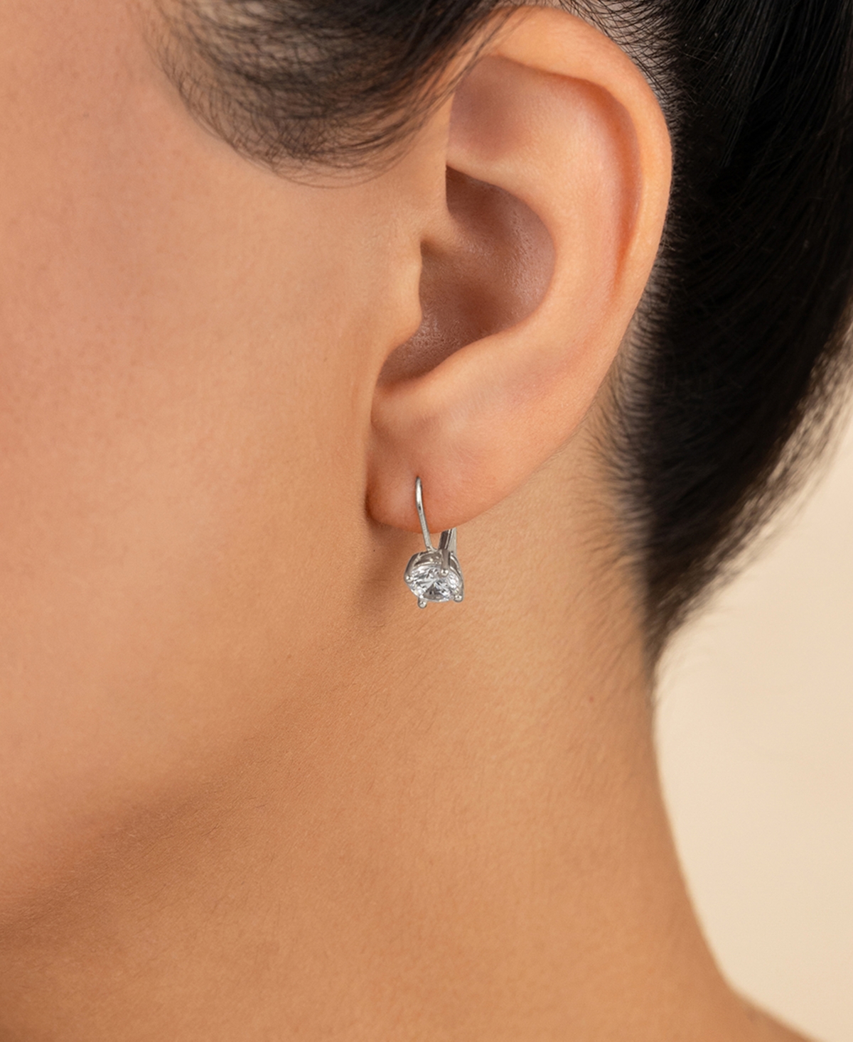 Sterling Forever Sterling Silver Round Cut French Clip Earrings