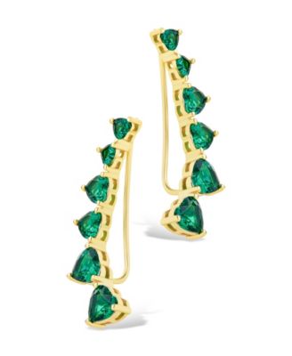 Sterling Silver Jillian CZ Heart Crawler Studs