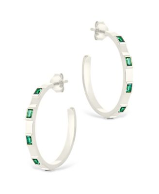 Sterling Silver Asher Flat Polished Hoops
