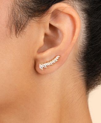 Sterling Silver Skye CZ Threader Crawler Earrings