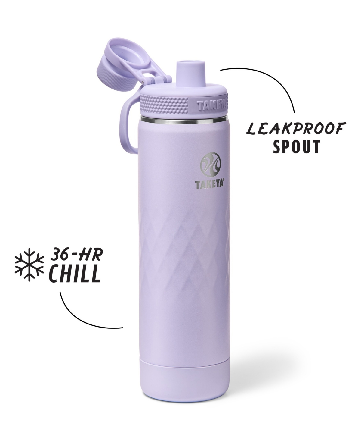 Takeya Sport 22 Oz. Triple-insulated Water Bottle With Straw Lid In Silver
