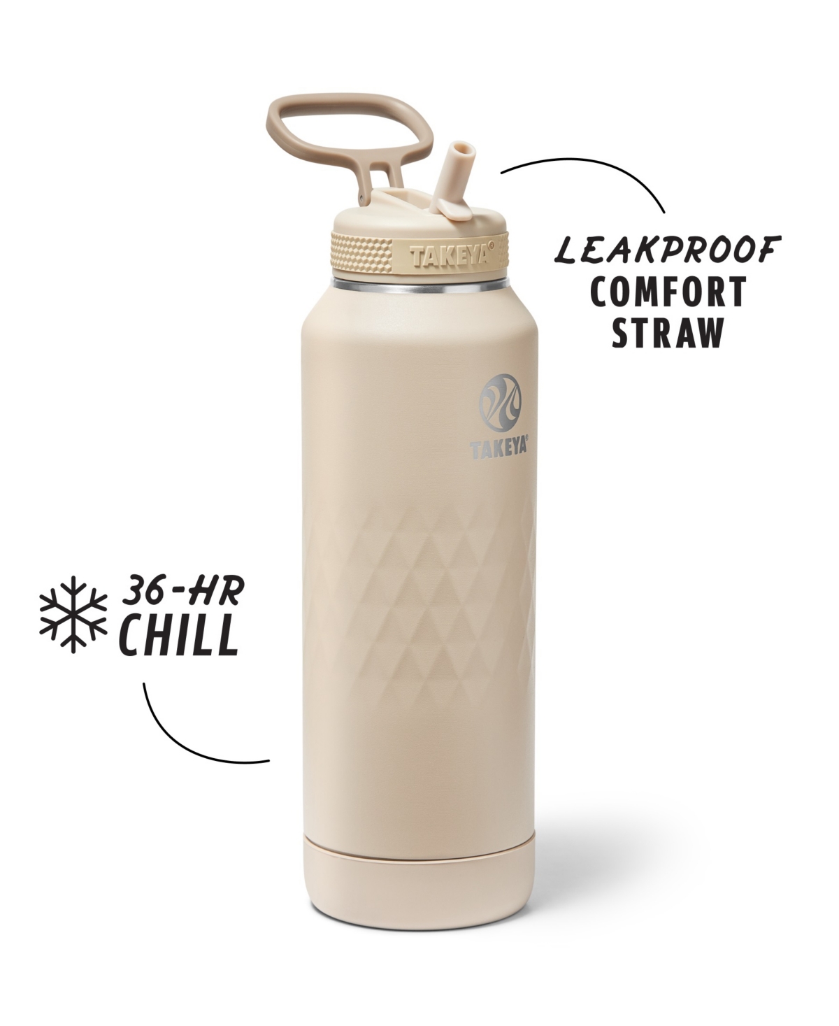 Takeya Sport 40 Oz. Triple-insulated Water Bottle With Straw Lid In Brown