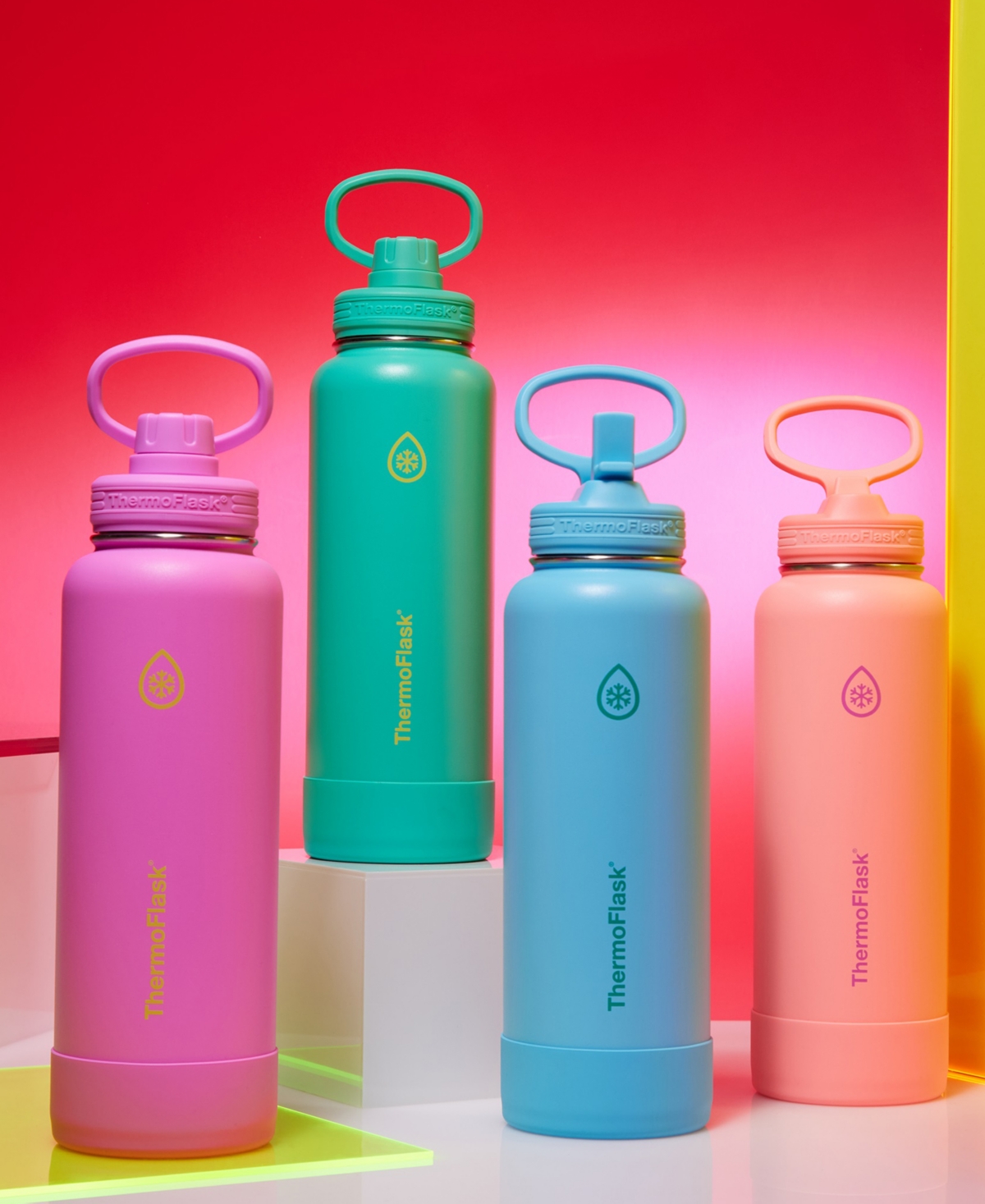 Thermoflask 40 Oz. Double Wall Vacuum Insulated Water Bottle With Straw Lid In Blue