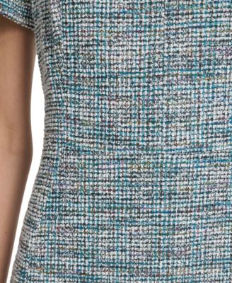 Women's Plaid Sheath Short Sleeve Dress