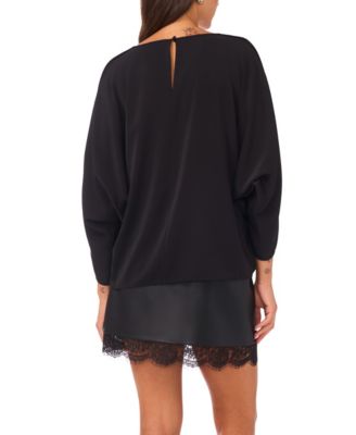 Women's Dolman 3/4-Sleeve Round Neck Top