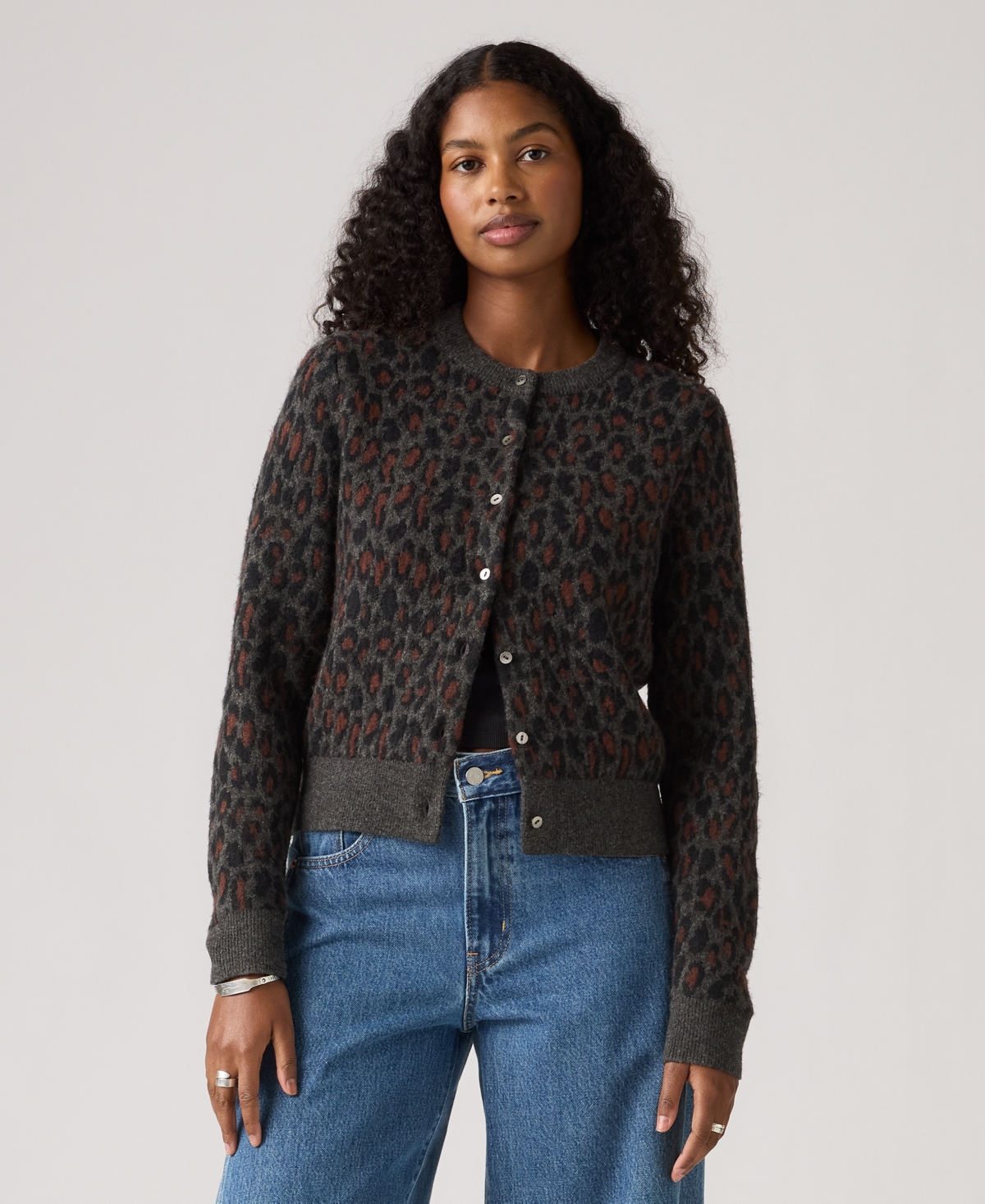 Levi's Tara Wooly Cardigan In Animal Print