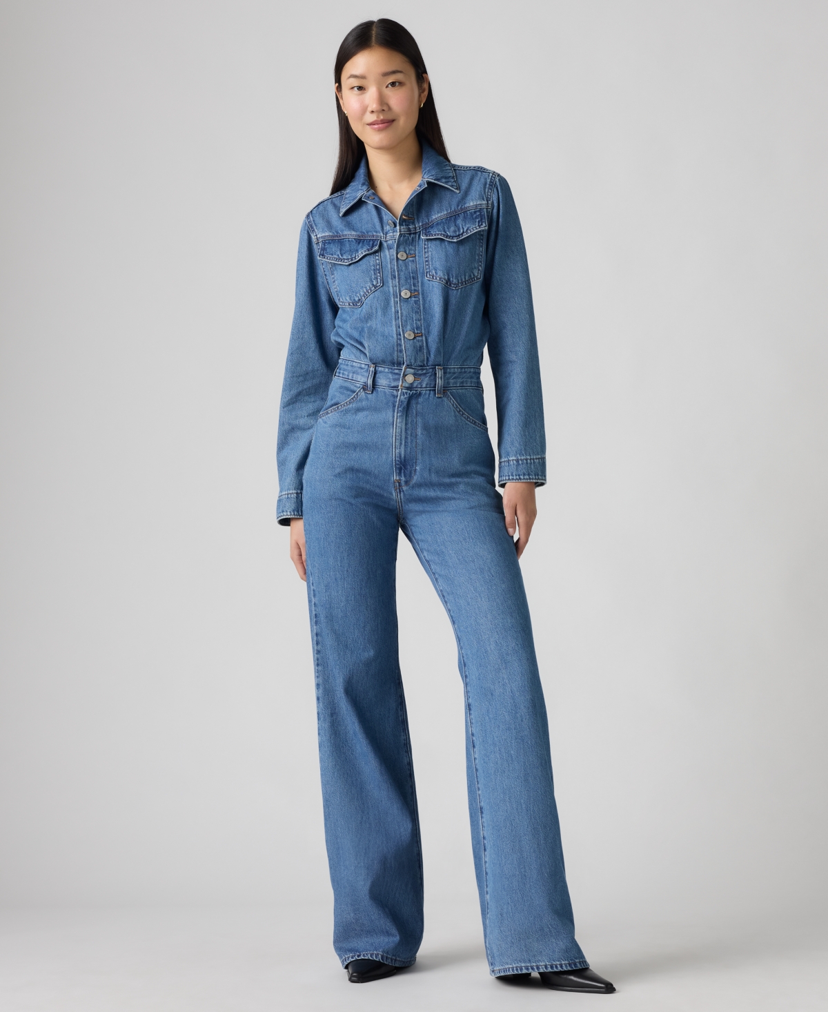 Levi's Women's Western Long Sleeve Jumpsuit In Blue
