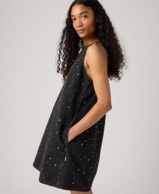 Premium Women's 90s Rhinestone Embellished Shift Dress