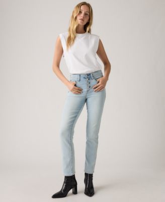 Women's 724 High Rise Rhinestone Button Fly Straight Leg Jeans