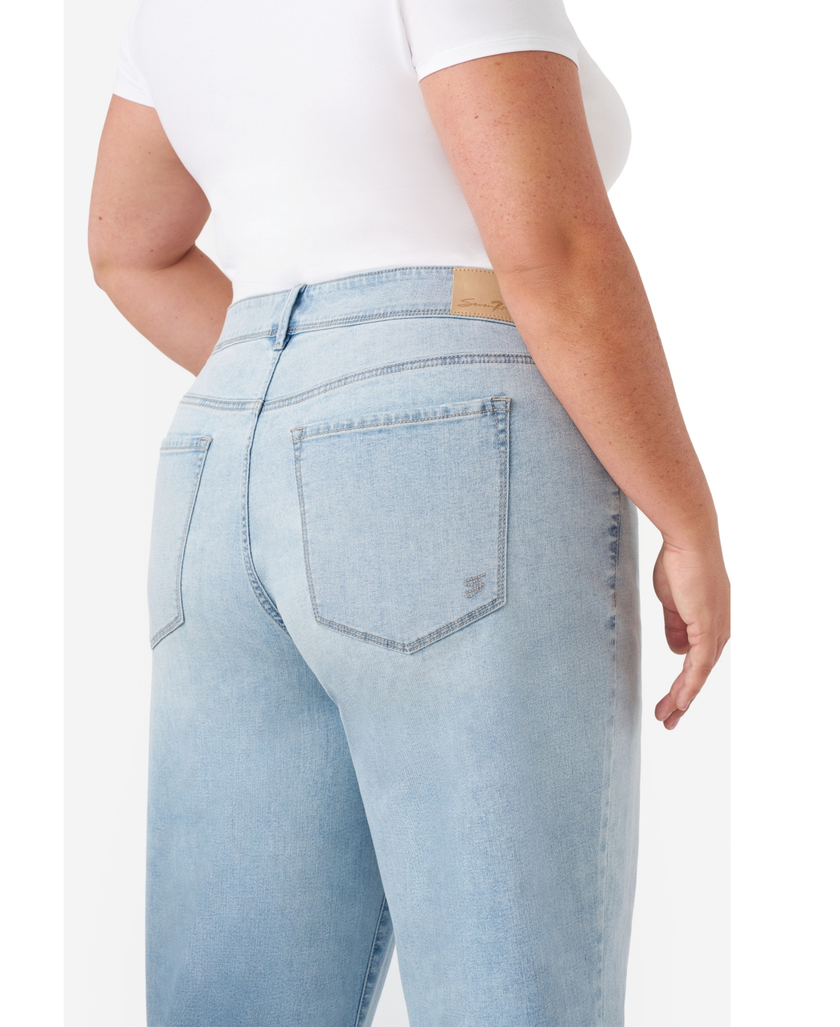 Seven7 Plus Size Loose Sneaker Jeans In Blue
