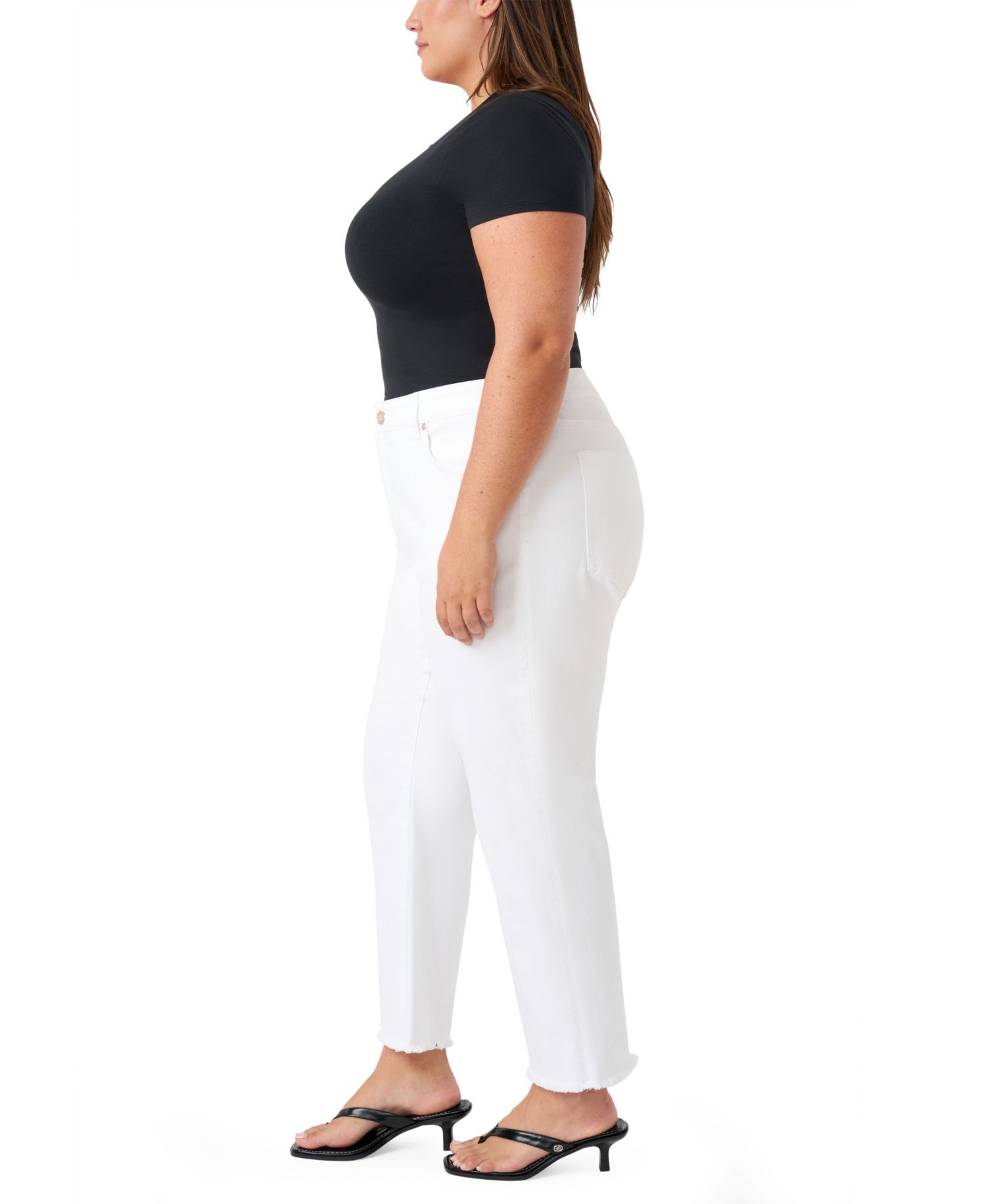 Plus Size Vintage Straight Ankle Jeans