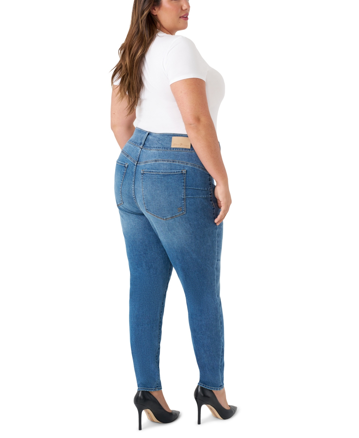 Seven7 Plus Size High Rise Curvy Legging Jeans In Blue