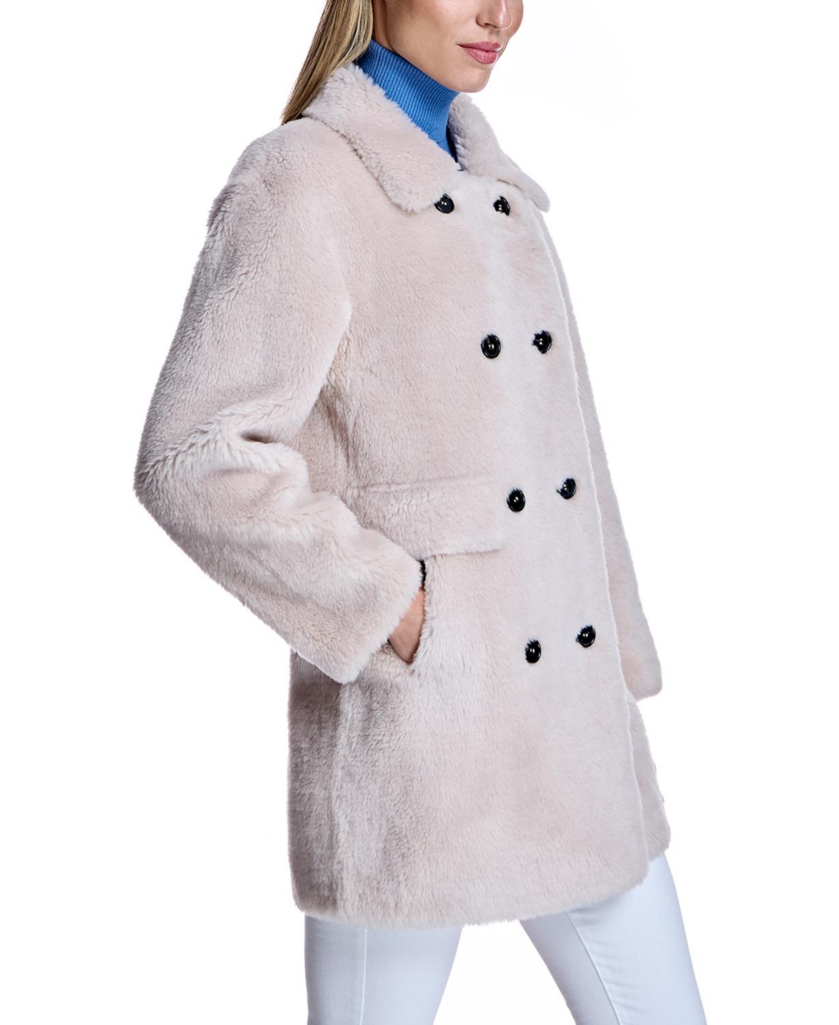 Julia & Stella by Maximilian Women's Lamb's Wool Pea Coat