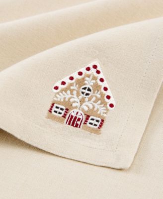 Gingerbread Bliss 4-Pc. Embroidered Napkin Set, 17" x 17"