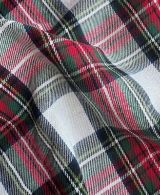 Christmas Classic Holiday Plaid Cotton Tree Round Skirt, 48"