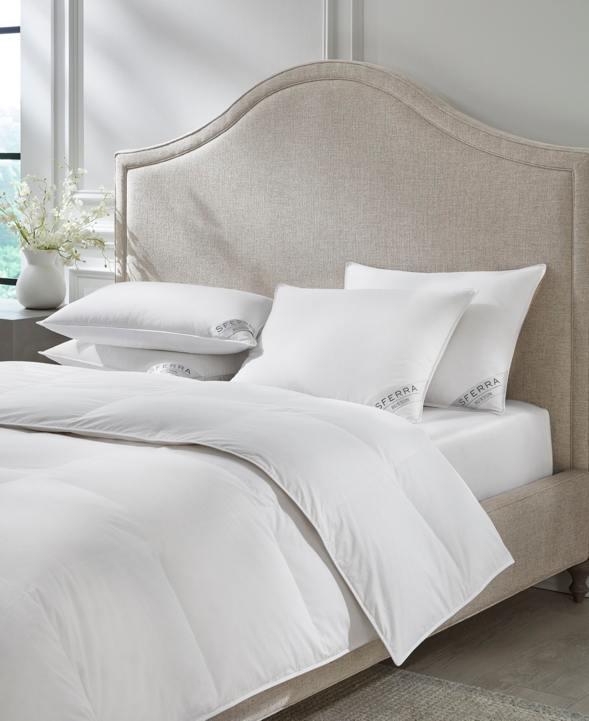 Sferra Buxton Cotton Heavy Duvet Cover, Twin In White