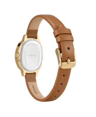 Timeless Texture Gold Plated Leather Watch, 70-110mm