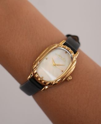 Timeless Texture Gold Plated Leather Watch, 70-110mm