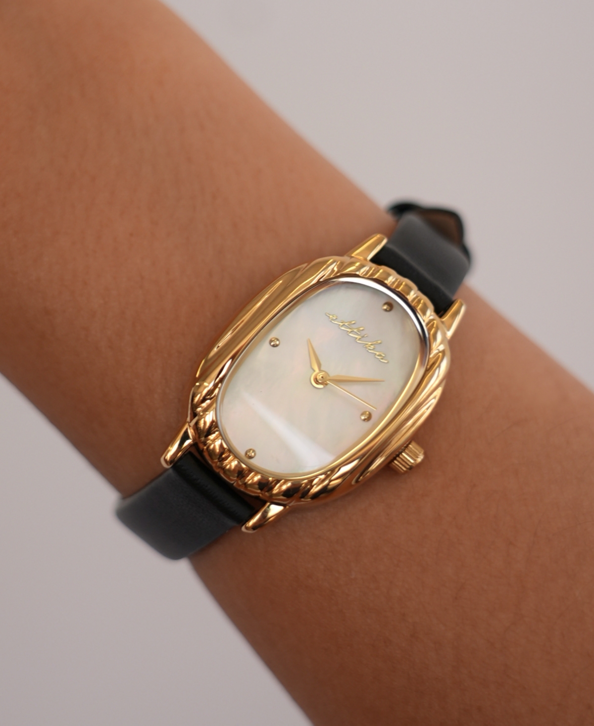Ettika Timeless Texture Gold Plated Leather Watch