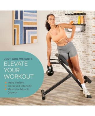 Adjustable Hyperextension Bench for Glutes, Hamstrings, and Lower Back - Foldable Home Gym Equipment