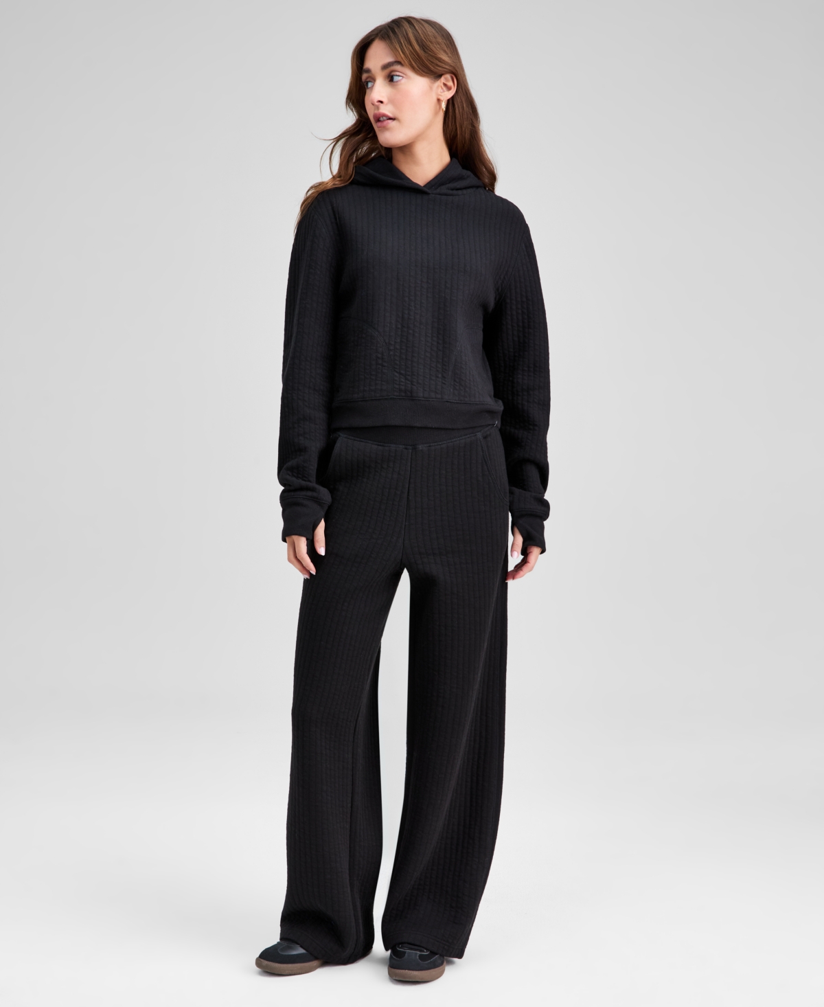 And Now This Women's Quilted Wide-leg Lounge Pants, Macy's Exclusive In Black