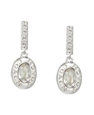 Faux Stone Signature Pav&eacute; Bar Drop Earrings