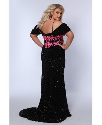 Women's Fitted Sequin & Lace Venom Evening Gown