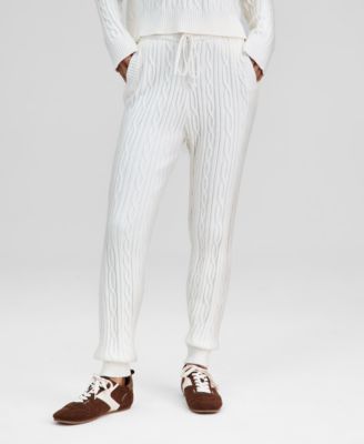 Women's Cable-Knit Jogger Pants, Macy's Exclusive