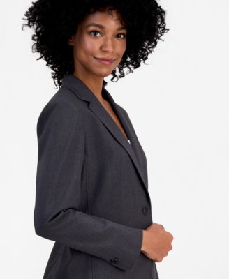 Single-Button Notched-Lapel Blazer