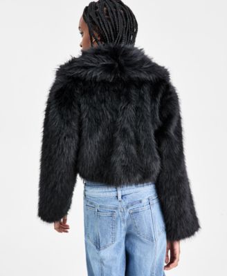Women's Faux Fur Cropped Coat, Macy's Exclusive