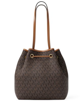 Michael Kors Women's Avery Signature Logo Bucket Messenger Handbag 