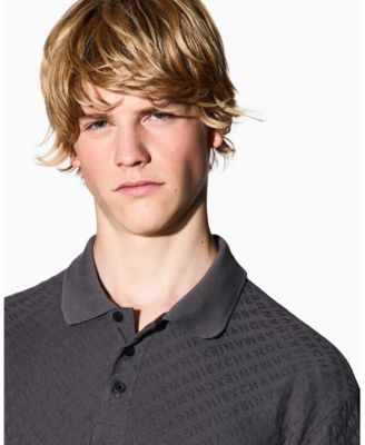 Men's Mercerized Cotton Jacquard Logo Polo Shirt