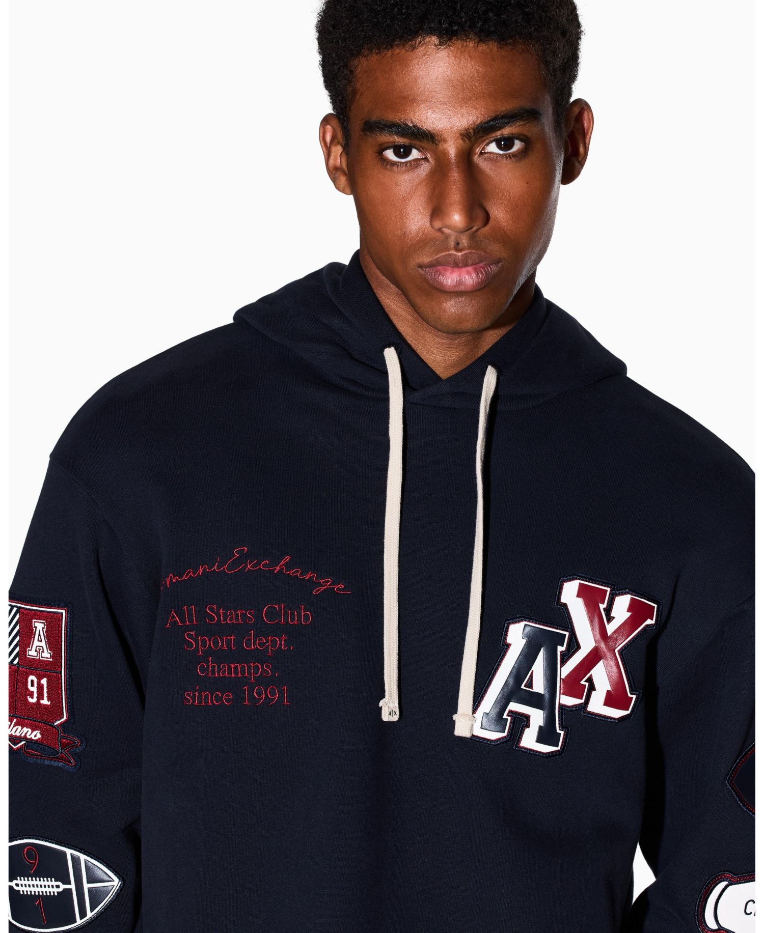 Men's Embroidered Multi Badge Hoodie