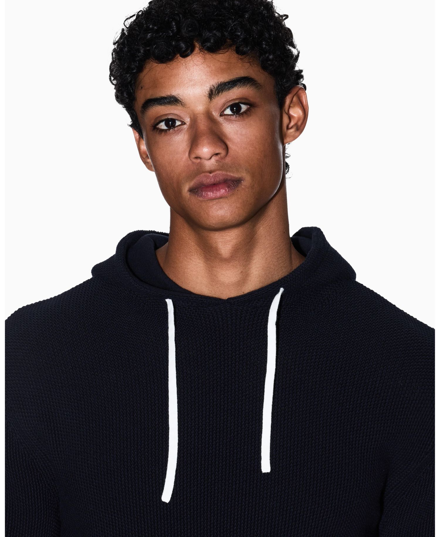 Men's Waffle Knit Hoodie Sweater