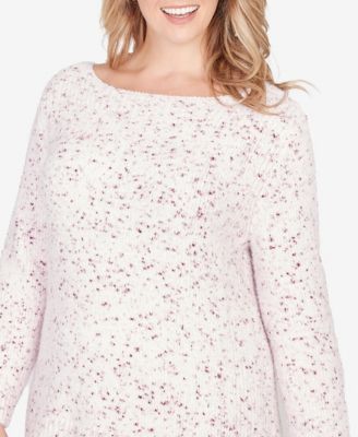 Plus Size Speckled Chenille Eyelash Sweater