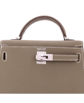 Kelly 20 Handbag Grey Epsom with Palladium Hardware