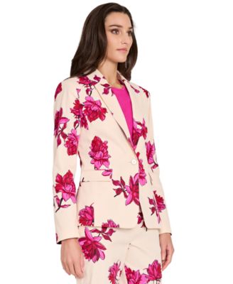 Women&#39;s Notch Collar Printed Blazer