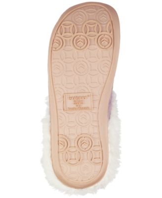 Women's Quilted Chevron Velour Slippers