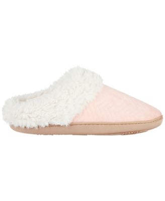 Women's Quilted Chevron Velour Slippers