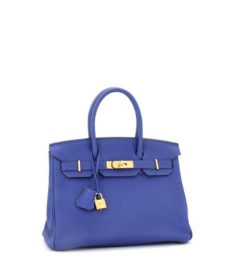 Birkin 30 Handbag Blue Togo with Gold Hardware