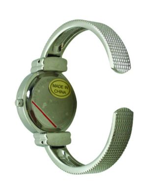 Silver Black Every Day Textured Metal Bangle Watch