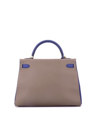  Kelly 32 Handbag Bicolor Epsom with Gold Hardware