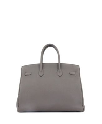 Birkin 35 Handbag Grey Togo with Gold Hardware