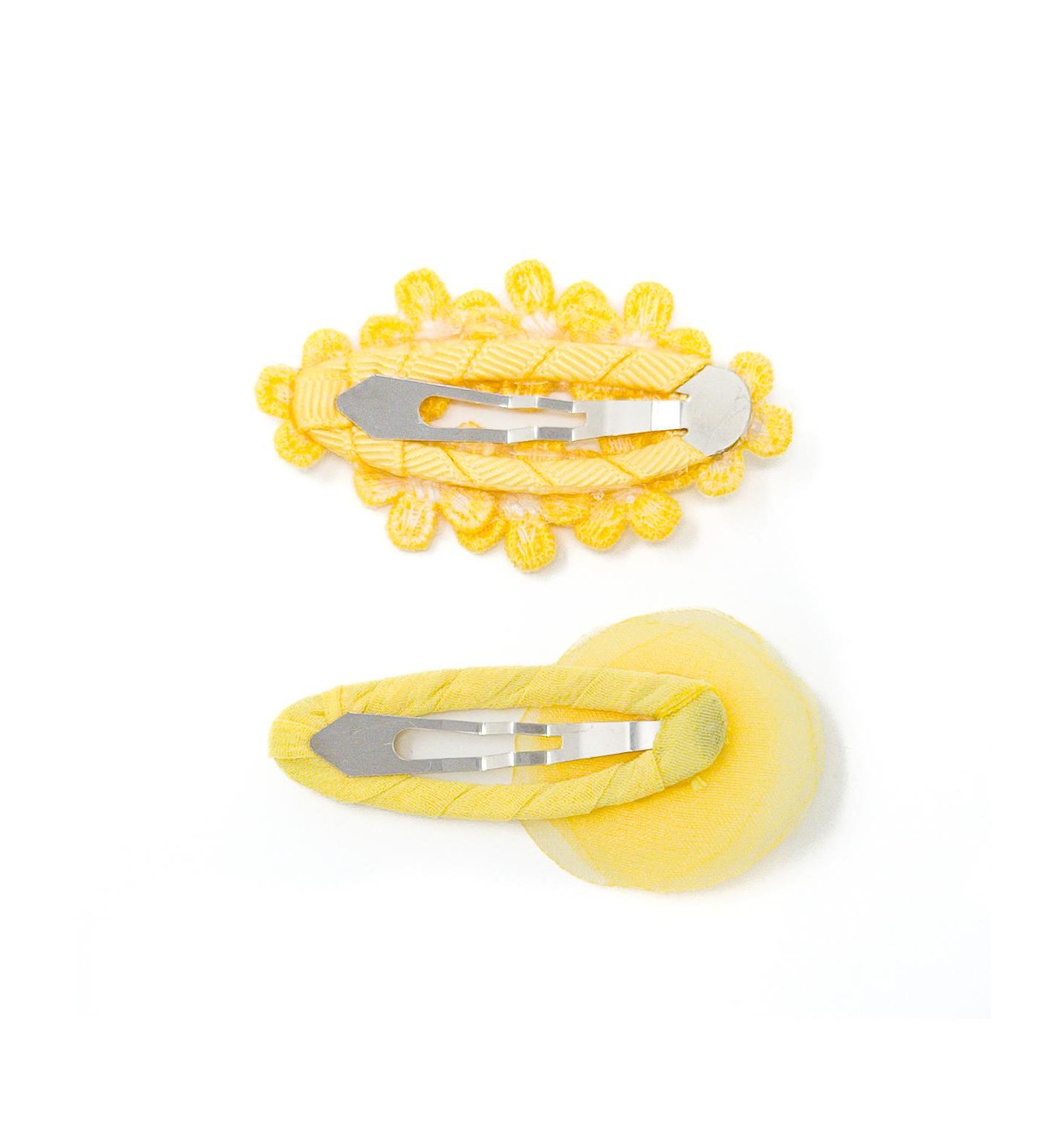 Аксессуары для волос Puttisu 2pc Hair Clip Set - Tulle Bloom Petals для девочек, цвет: Жёлтый — фото 3