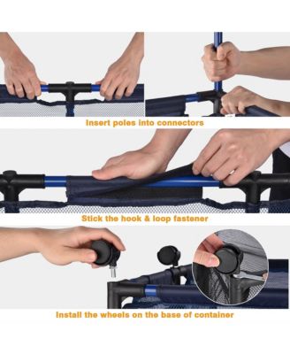 Mesh Pool Storage Bin Cart Rolling Toys Bin Storage 214 Gallon Organizer Extra Large 6 Wheels with Black Cover Replacement