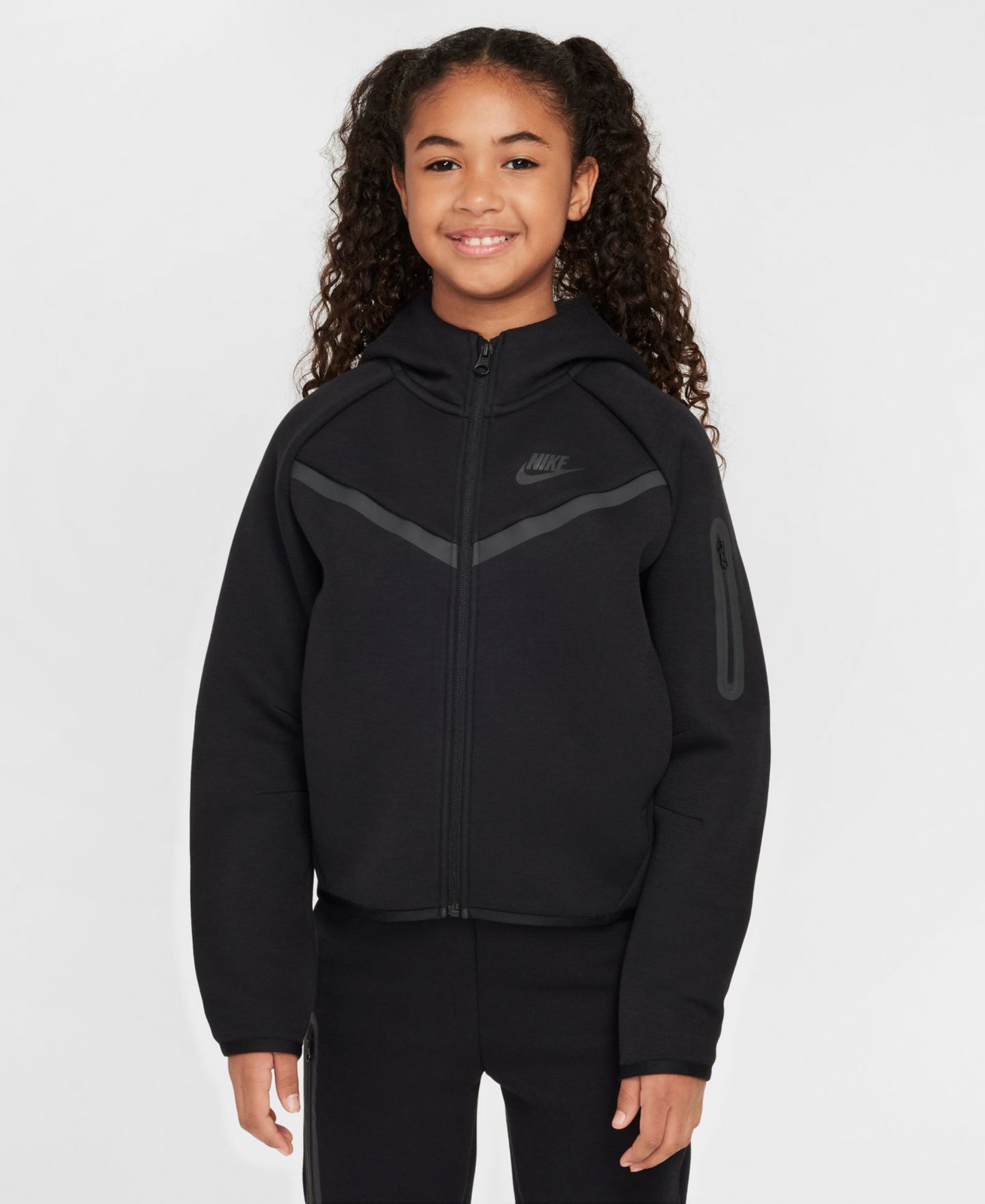 Худи Nike Long-Sleeve для девочек, цвет: Чёрный — фото 2