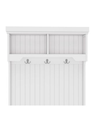 Streamdale Hall Tree Entryway Shoe Bench Coat Rack Hooks - White